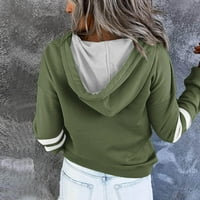 Аутици качулки за жени качулки и суитчъри ежедневни дрехи за пуловер с джобни женски върхове върхове зелени