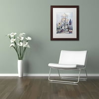 Търговска марка изобразително изкуство 'котешка въртележка' платно изкуство от Джени Нюланд, бял мат, дървена рамка