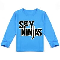 Тениска с дълъг ръкав на Bzdaisy Spyninjas за деца - Trendy Ninja Print Tee с готина графика - идеален за момчета и момичета на възраст 4-12 години