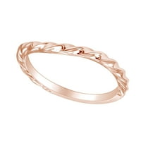 Кръгла форма Рогна стил Енегагмент пръстен 14k твърд розов златен пръстен Размер-10.5