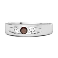 Culvert Ring Sterling Silver 0. CT Garnet жени сватбен пръстен