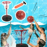 Басейн баскетбол обръч Комплекти плаващ басейн баскетбол обръч играчка за плувен басейн Баскетбол басейн игра за деца възрастни топки с мрежа и помпа включени плувка матрак за възрастни Многоцветни