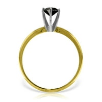 Галакси Голд 14к жълт златен пръстен с 1. КТ черен диамант-Размер 9.5