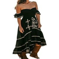 Rejlun дамски люлеещи рокли рокля tassel midi от рамото удобно дишащо парти черно 4xl
