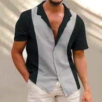 Хута ризи за мъже модни ежедневни сваляни яка отпечатани с къси ръкави върхове на хавайската плажна риза