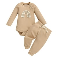Durtebeua бебе момиче зимни дрехи Crewneck Rish Rish Rish Top Pants Комплекти Сладки дрехи за малко дете 3- месеца