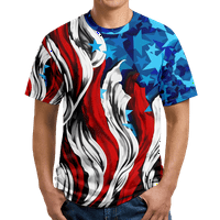 Тениска, момчета и мъжки летни върхове Хавайски ризи за мъже риза за независимост на Деня на независимостта на екипаж с къс ръкав летни върхове Мъжки тениски Небре?