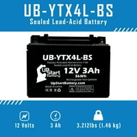 Upstart подмяна на батерията за фабрично активиране на Honda CT 70cc, без поддръжка, мотоциклетна батерия-12V, 3AH, UB-YTX4L-BS