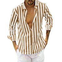 Мъжка риза мъжки Дълъг ръкав ежедневни Памучни ленени ризи копчета през лятото твърди обикновени плажни Йога Тениски