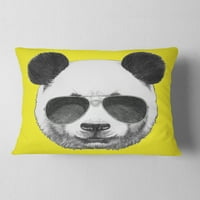 Дизайнарт забавна панда със слънчеви очила - възглавница за хвърляне на животни-12х20