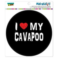 Обичайте моя Cavapoo Stylish - Circle Mag -Neato's Car Councrigerator Magnet
