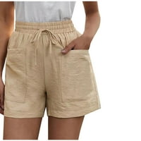 Borniu Plus размер дамски къси панталони с широки панталони с висока талия за ежедневни памучни бельо за късометражници