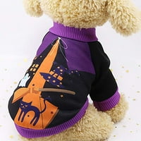 Limei сладко домашно кученце куче Хелоуин тиквена вещица тениска меки дрехи костюм яке суичър суичър