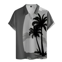 Хавайски стил с къс ръкав с цип модна тениска Мъжки жилетка лятна фрагларна